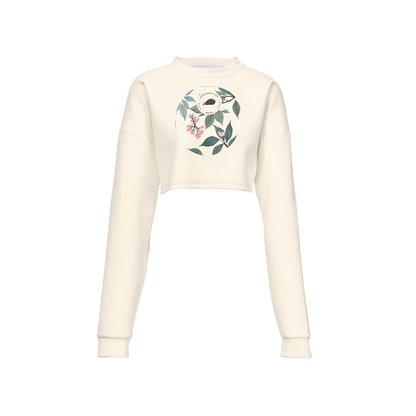 Women's Spectacled Bear Cropped Crewneck Sweatshirt-Techno Scuba Knit