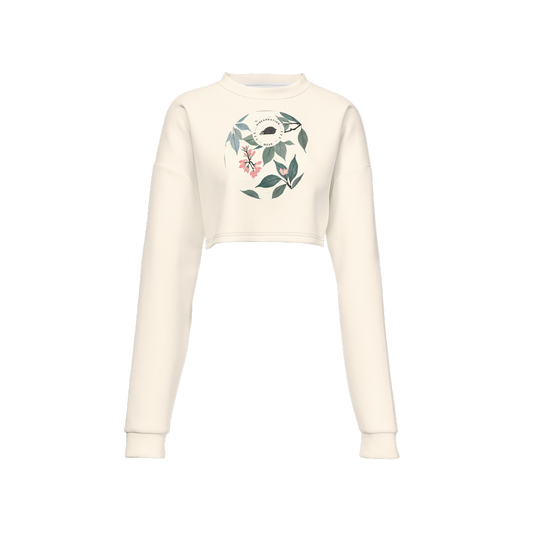 Women's Spectacled Bear Cropped Crewneck Sweatshirt-Techno Scuba Knit