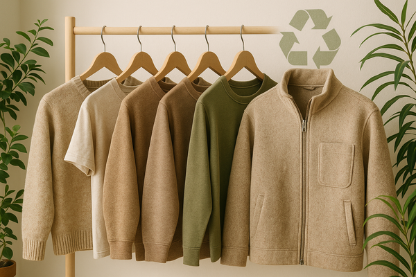 an image relating to sustainable clothing, recycled clothing made from recycled materials