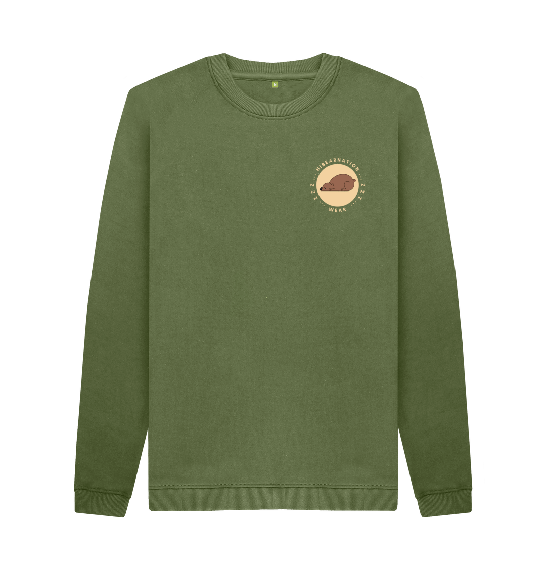 Khaki Printed Sweater Front
