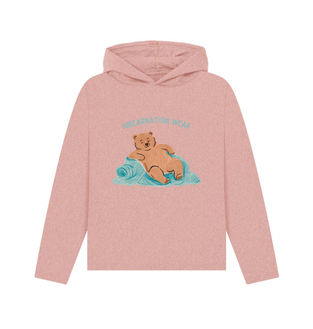 Sunset Pink No Time for Grizzly Business Blue Font Colourful Fabric