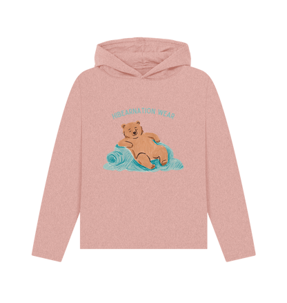 Sunset Pink No Time for Grizzly Business Blue Font Colourful Fabric