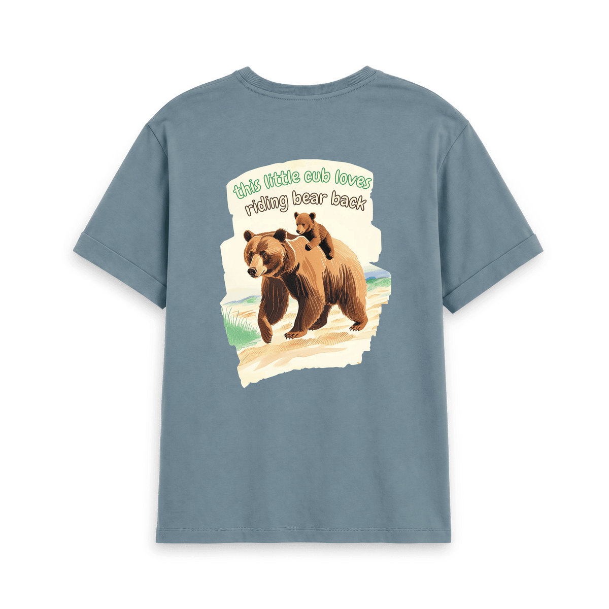 Stone Blue Printed T-shirt Back