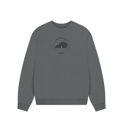 Slate Grey Sloth Bear Women's Oversized Sweater