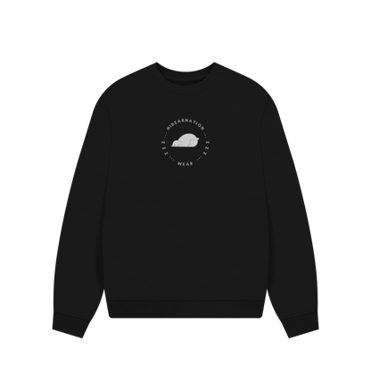 Black Polar Bear Womens Loungewear Over-sized Sweater