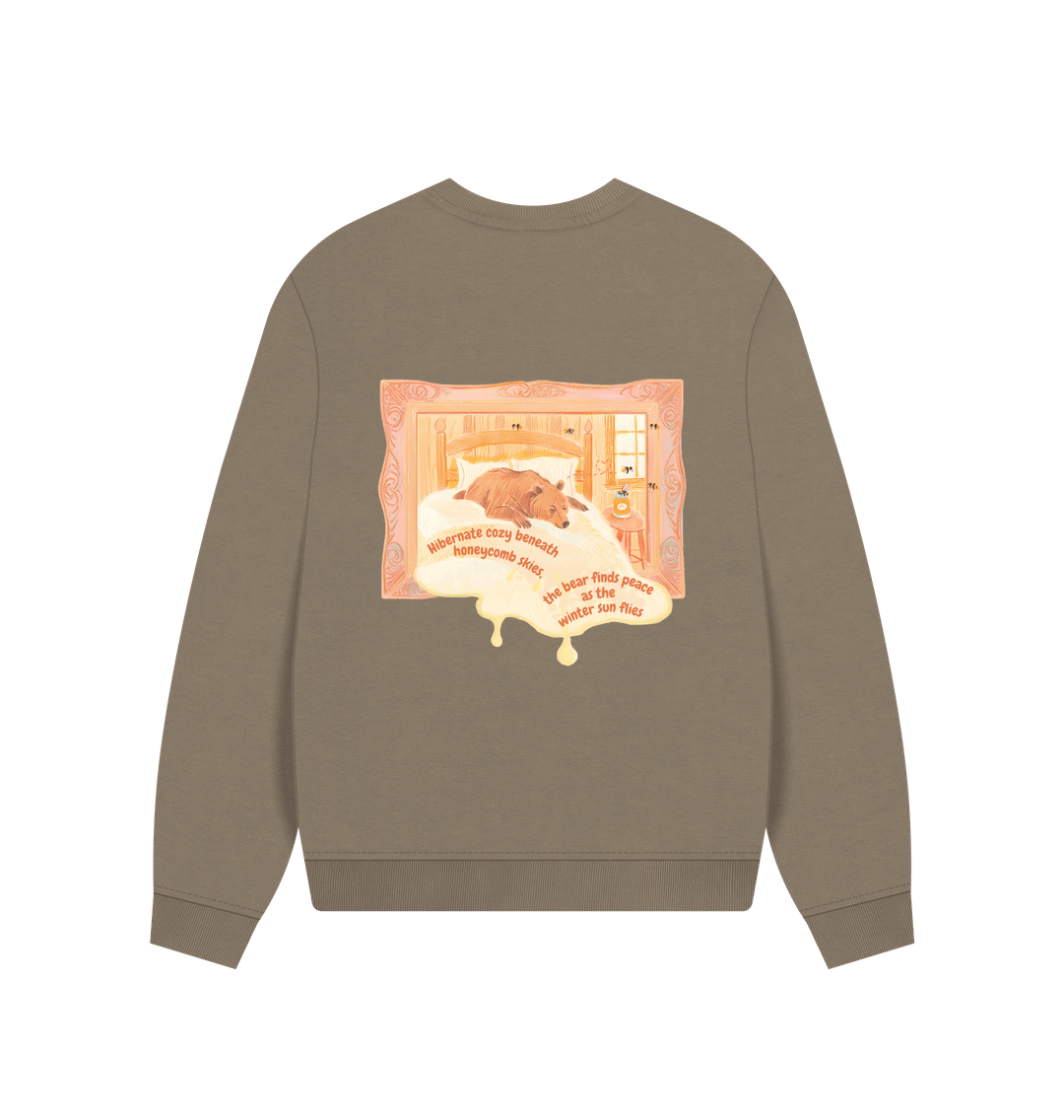 Hibernate cozy beneath Honeycomb skies, the Bear finds Peace as the Winter Sun flies