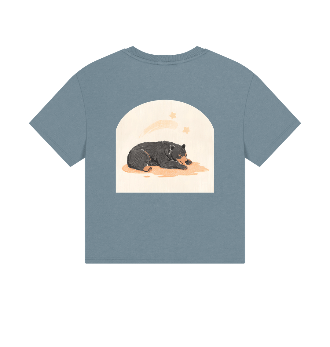 Moon Bear Time to Doze off on a Boxy Tee
