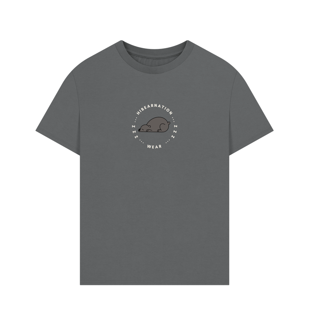Slate Grey Black Bear and Lonely Pine on an Oversized Tee Dusk