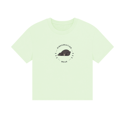 Pastel Green Moon Bear Women's Boxy Tee