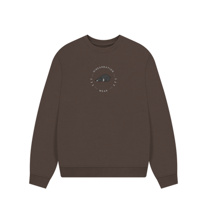 Chocolate Sloth Bear Womens Oversized Loungewear Sweater
