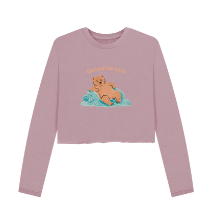 Mauve Printed Boxy Jumpers Front