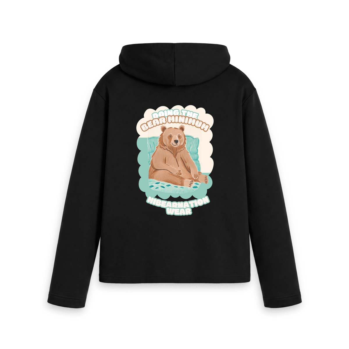 Black Printed Hoody Back