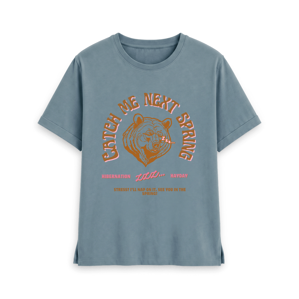Stone Blue Printed T-shirt Front