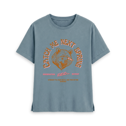 Stone Blue Printed T-shirt Front