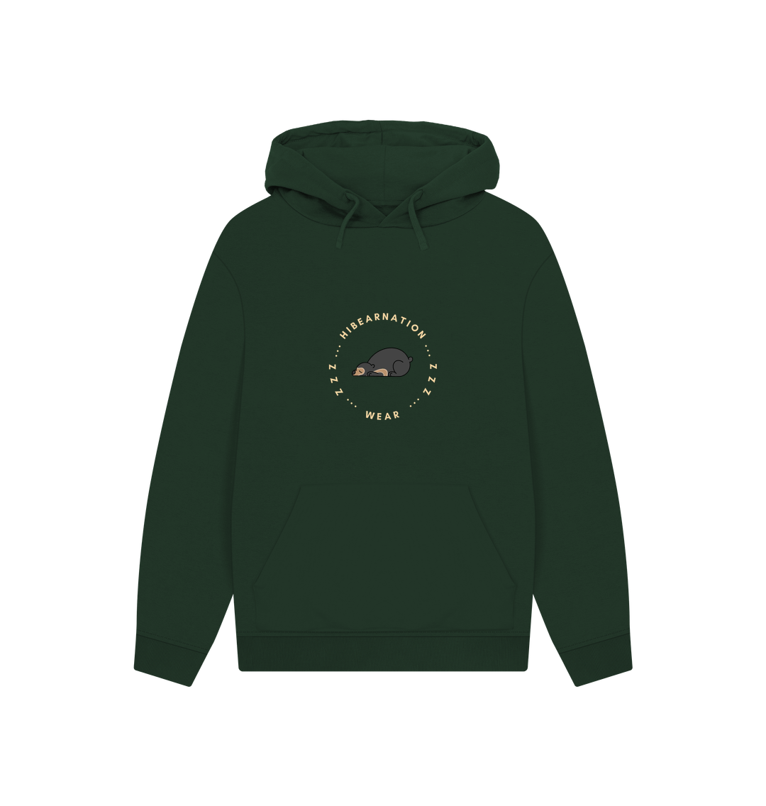 Evergreen Sun Bear Pouch Pocket Hoodie Dark