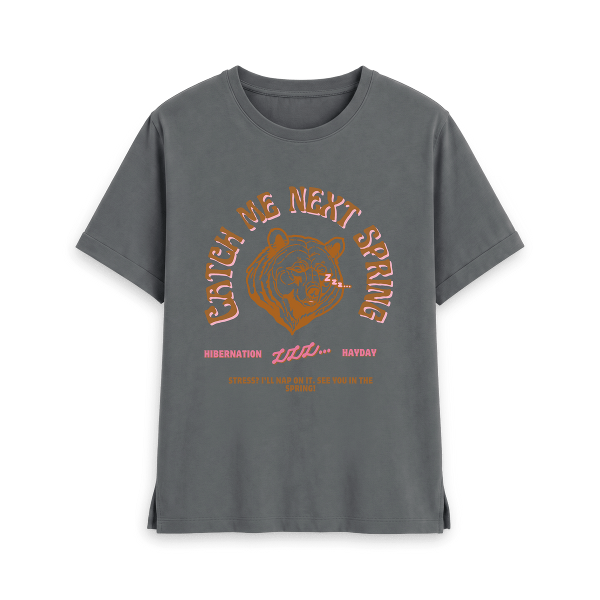Slate Grey Printed T-shirt Front