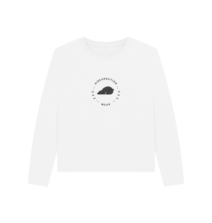 White Women Moon Bear Heavyweight Long Sleeve T-Shirt