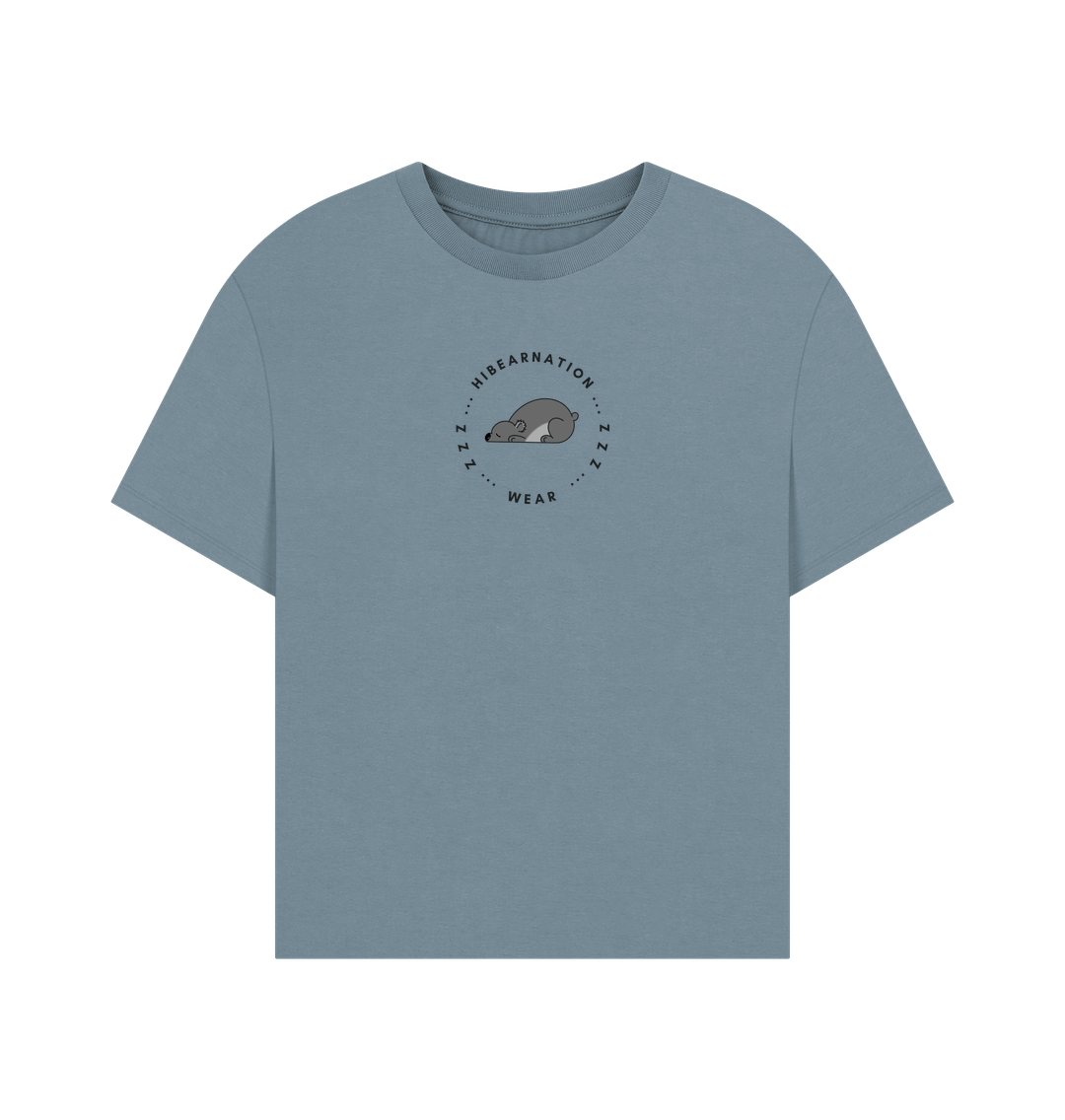 Stone Blue Koala Bear Oversized Top Women