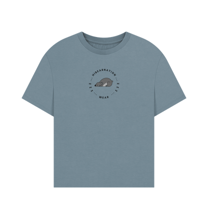 Stone Blue Koala Bear Oversized Top Women
