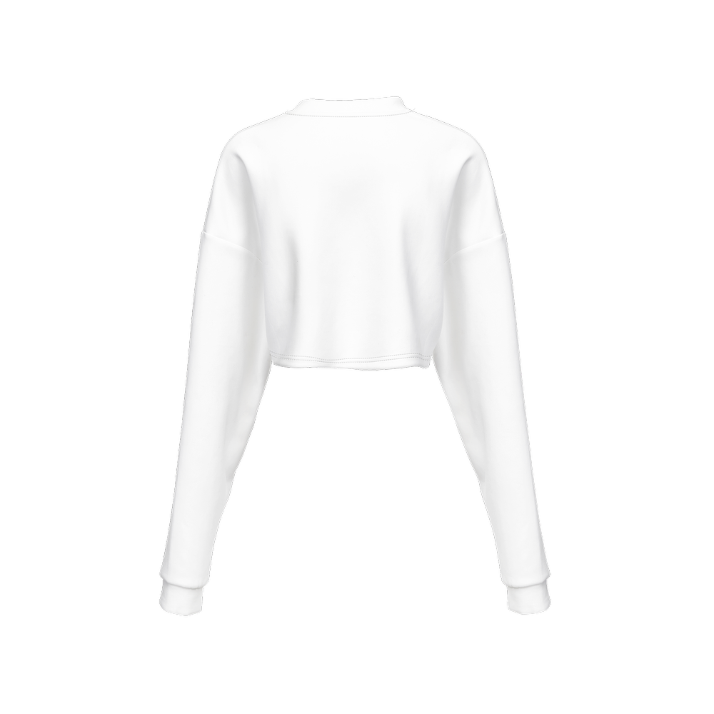 Women's Cropped Crewneck Sweatshirt-Techno Scuba Knit