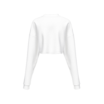 Women's Cropped Crewneck Sweatshirt-Techno Scuba Knit
