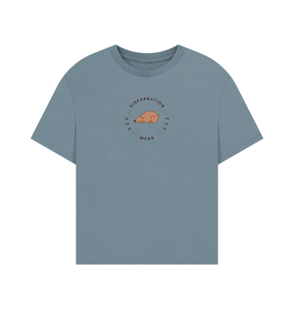 Stone Blue Grizzly Oversized Women Top