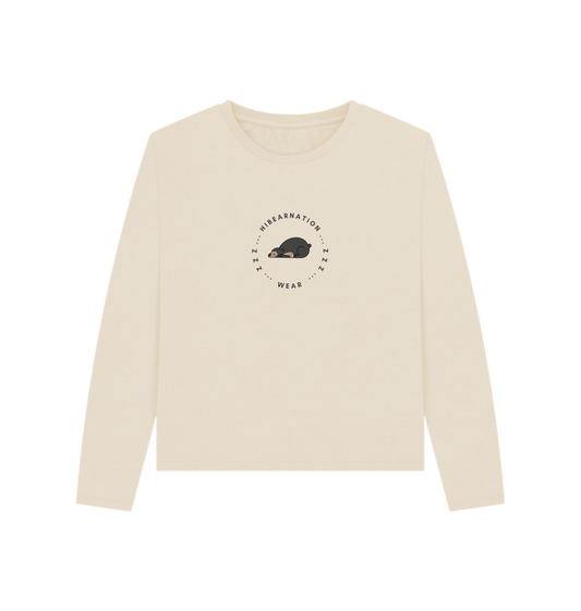 Oat Women Sun Bear Heavyweight Long Sleeve T-Shirt