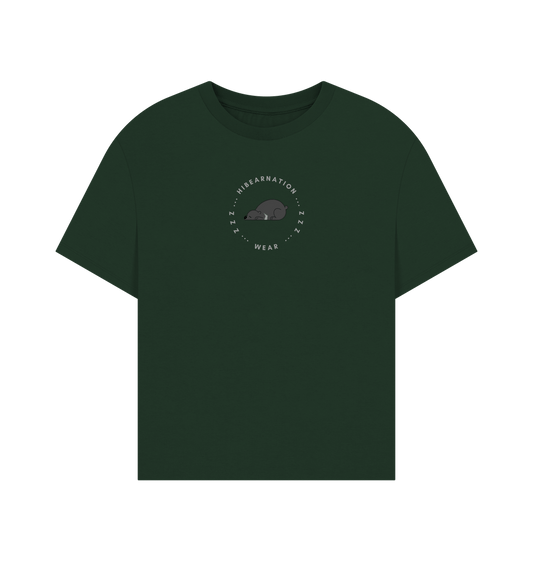 Evergreen Moon Bear OVersized t shirt women