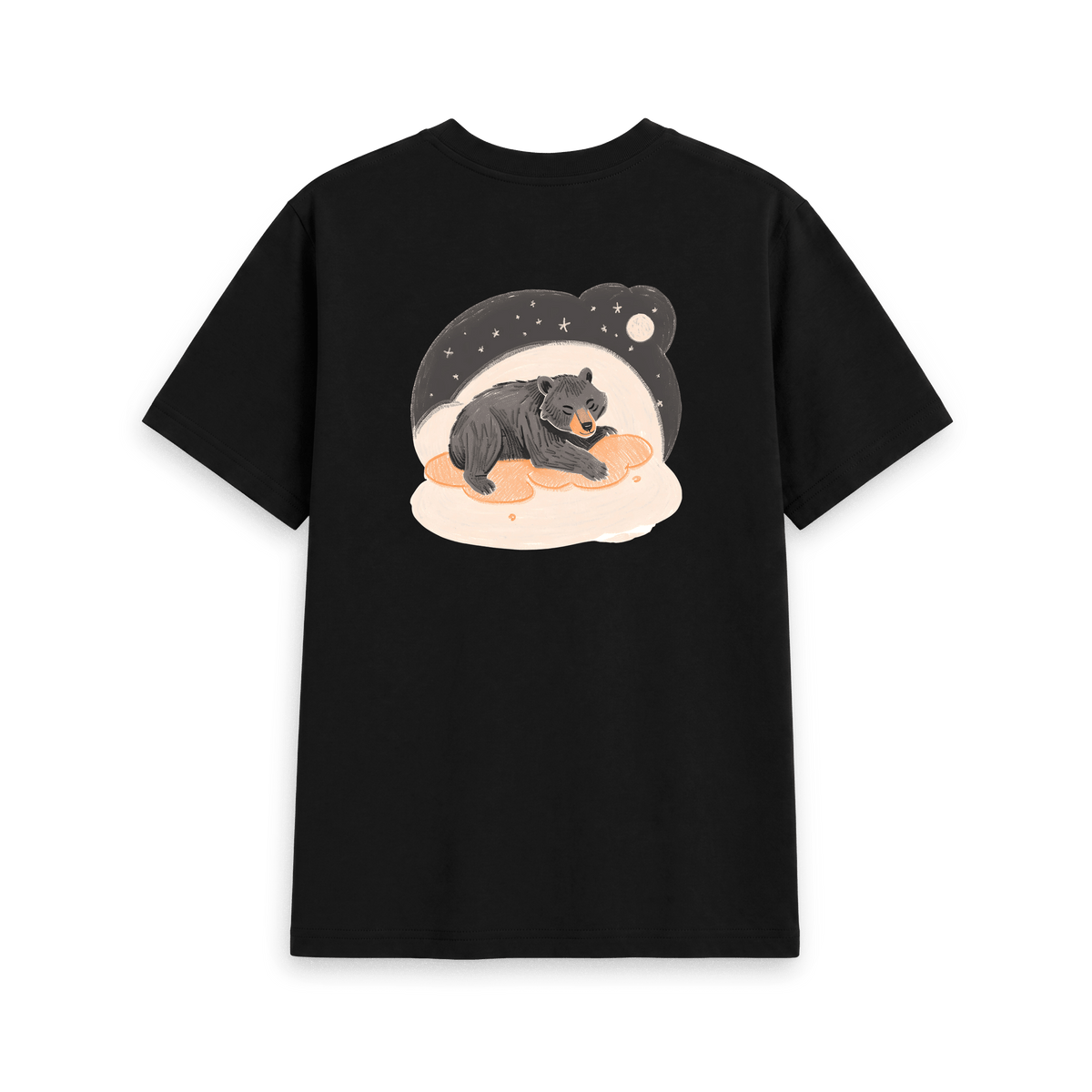 Black Printed T-shirt Back