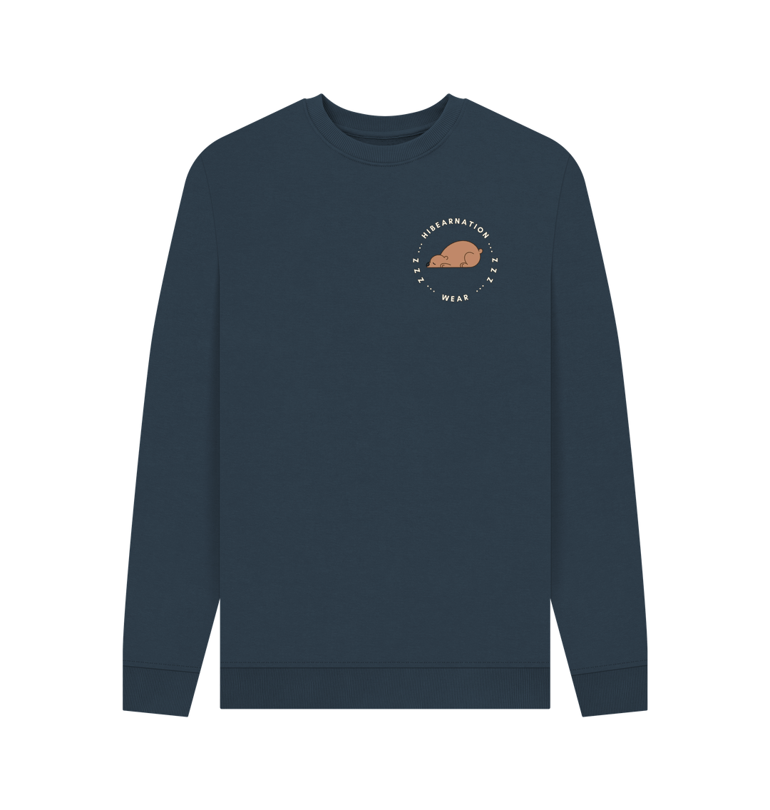 Navy Blue Printed Sweater Front