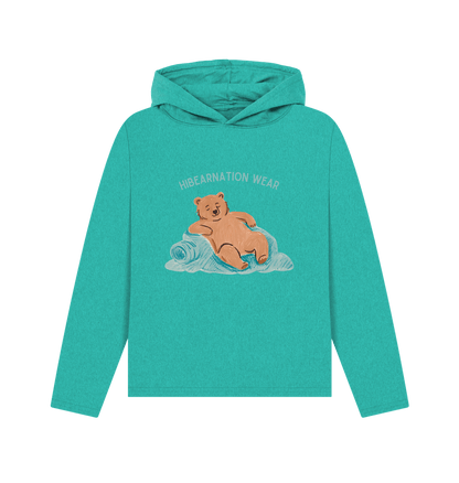 Seagrass Green No Time for Grizzly Business Blue Font Colourful Fabric