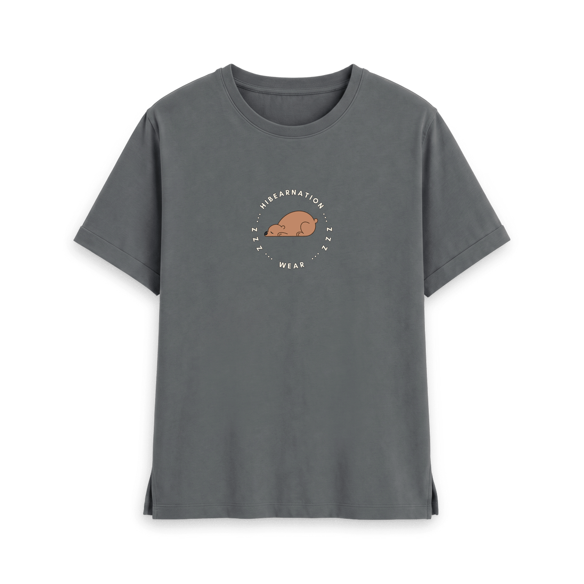 Slate Grey Printed T-shirt Front