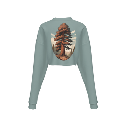 Women's Cropped Crewneck Sweatshirt-Techno Scuba Knit