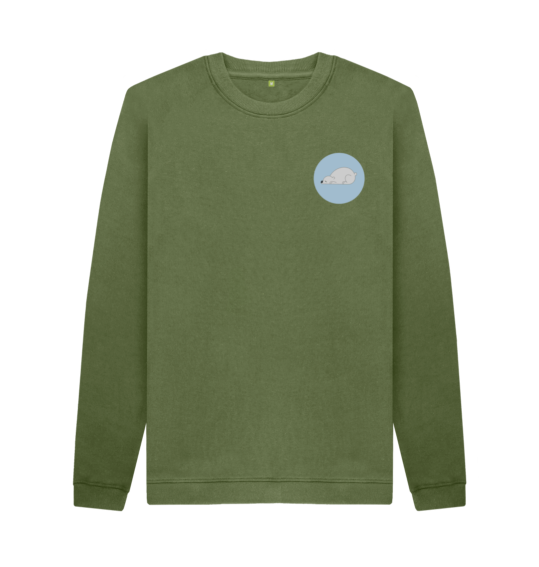 Khaki Printed Sweater Front