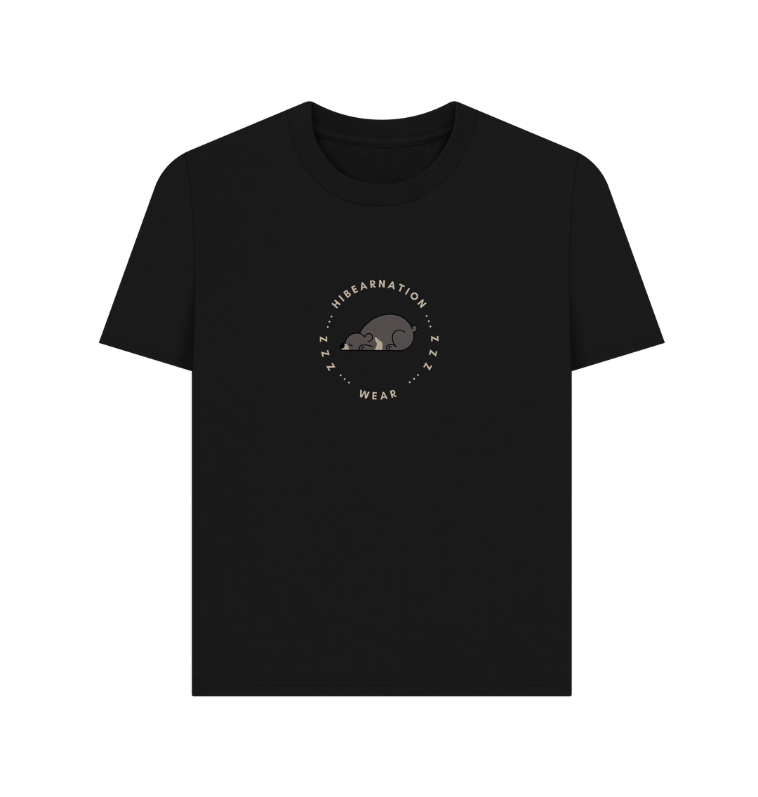 Black Moon Bear Edit Womens Plain Tee