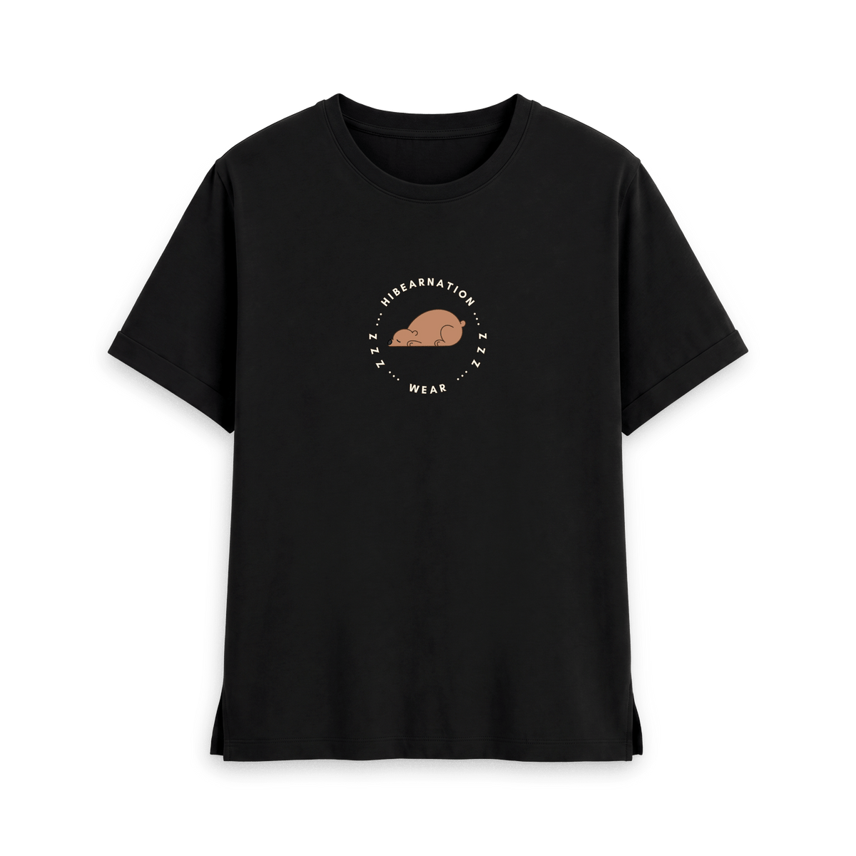 Black Printed T-shirt Front