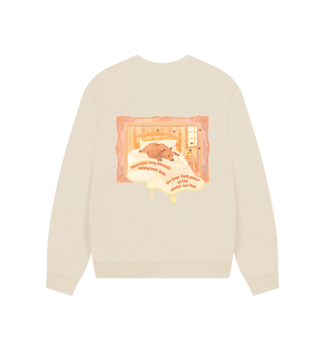 Hibernate cozy beneath Honeycomb skies, the Bear finds Peace as the Winter Sun flies