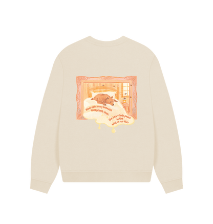 Hibernate cozy beneath Honeycomb skies, the Bear finds Peace as the Winter Sun flies