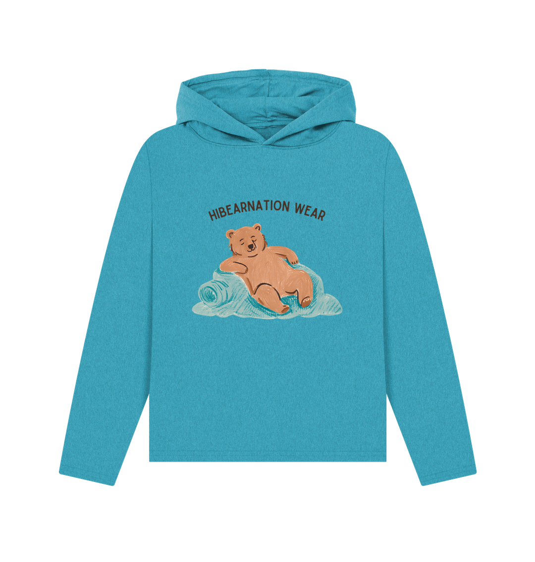 Ocean Blue No Time for Grizzly Business Dark Font Light Fabric