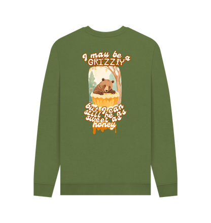 Khaki Printed Sweater Back