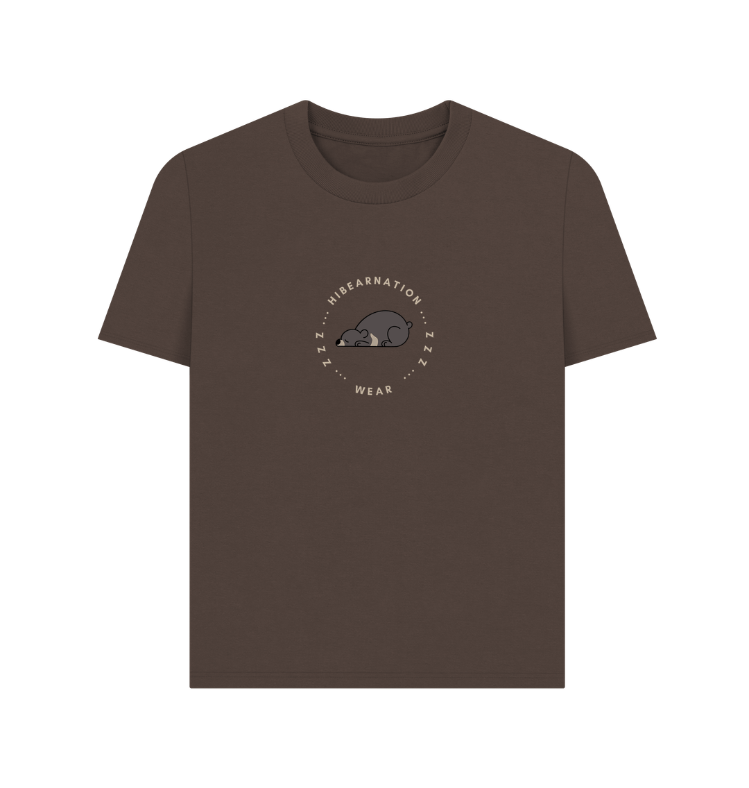 Chocolate Moon Bear Edit Womens Plain Tee