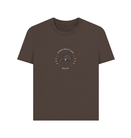 Chocolate Moon Bear Edit Womens Plain Tee