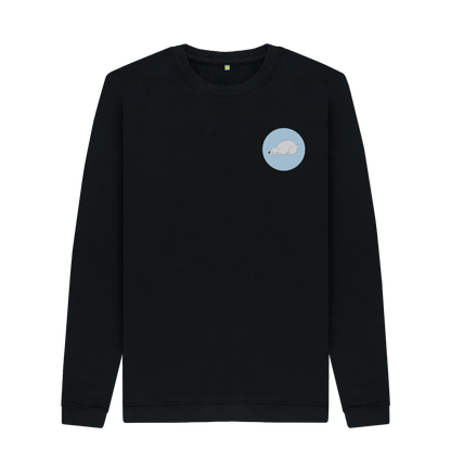 Black Printed Sweater Front
