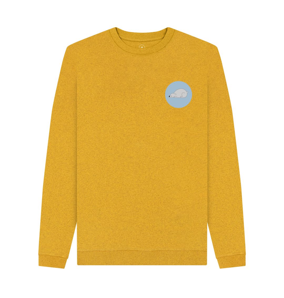 Sunflower Yellow Polar Bear Men's Remilled Sweater