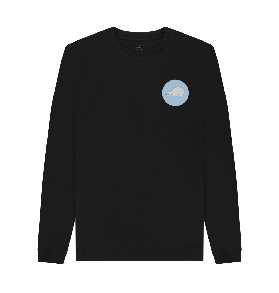 Black Recycled Printed Sweater Front
