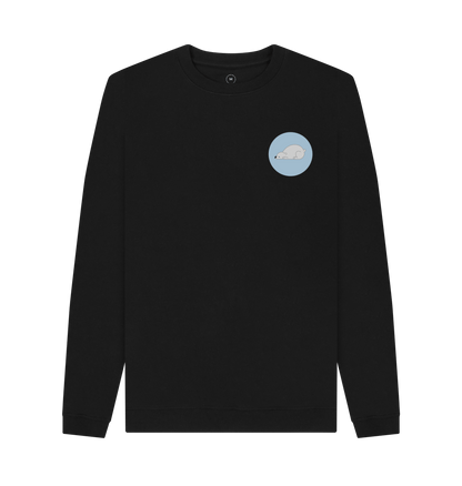 Black Recycled Printed Sweater Front