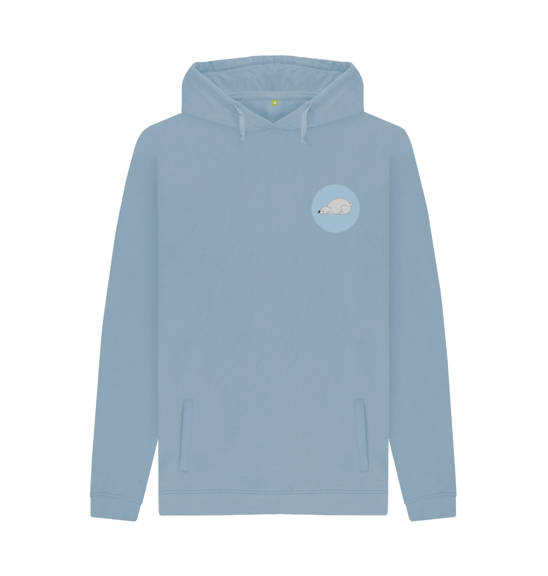 Stone Blue Printed Hoody Front