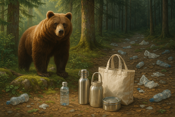 Reduce Waste
Single-use plastics and pollution directly impact bear habitats. Reduce waste by using reusable bags, bottles, and containers. Properly dispose of trash when hiking or camping.