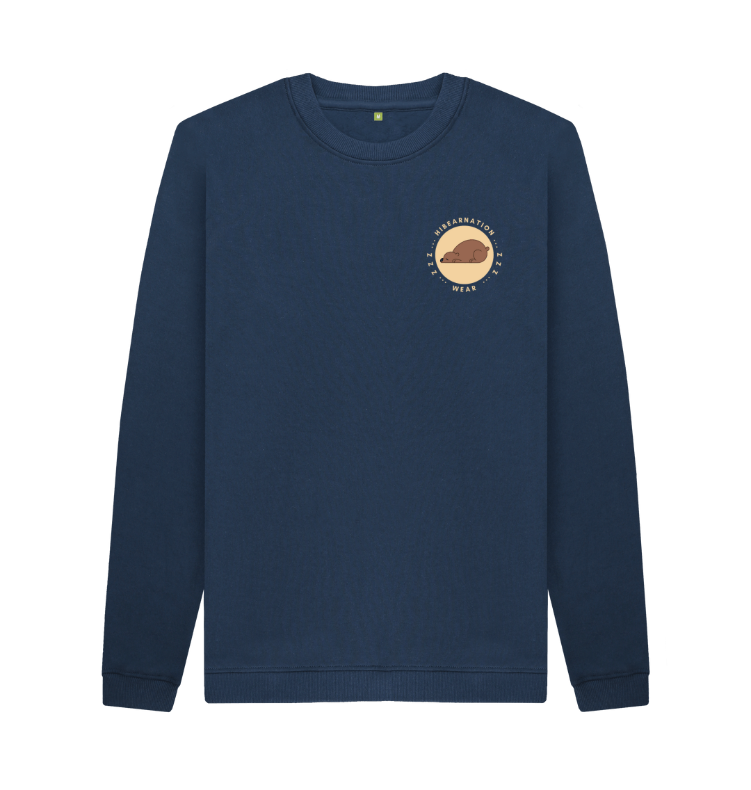 Navy Blue Printed Sweater Front