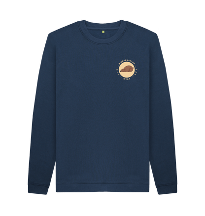 Navy Blue Printed Sweater Front